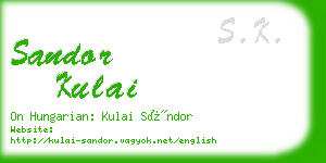 sandor kulai business card